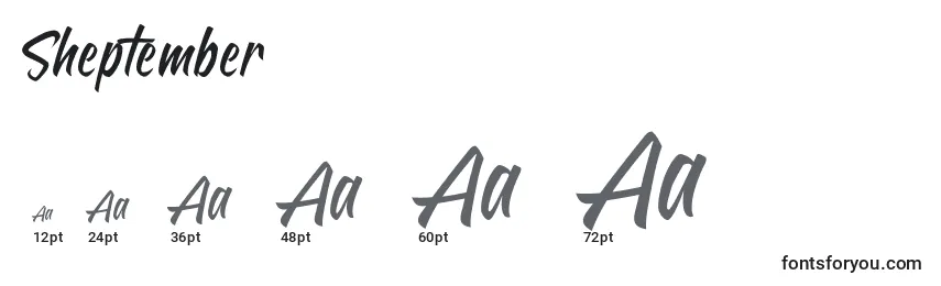 Sheptember Font Sizes