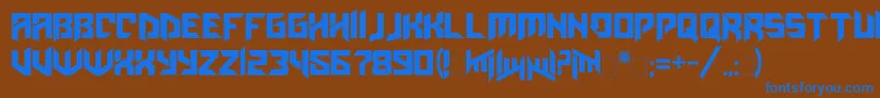 Шрифт Amazoostrovv.2 – синие шрифты на коричневом фоне