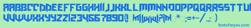 Amazoostrovv.2 Font – Blue Fonts on Green Background