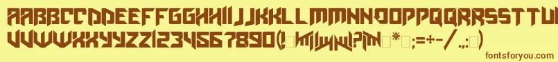 Amazoostrovv.2 Font – Brown Fonts on Yellow Background
