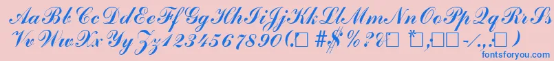 AdherebRegular Font – Blue Fonts on Pink Background