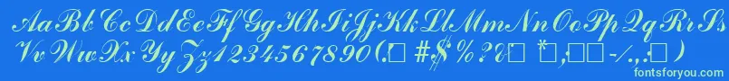 AdherebRegular Font – Green Fonts on Blue Background