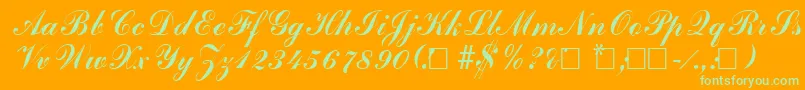 AdherebRegular Font – Green Fonts on Orange Background