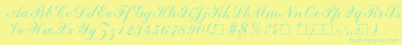 AdherebRegular Font – Green Fonts on Yellow Background