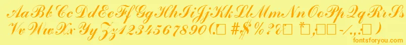 AdherebRegular Font – Orange Fonts on Yellow Background