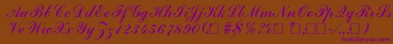 AdherebRegular Font – Purple Fonts on Brown Background