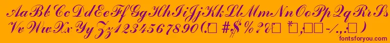 AdherebRegular Font – Purple Fonts on Orange Background