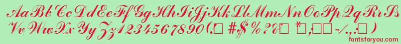 AdherebRegular Font – Red Fonts on Green Background
