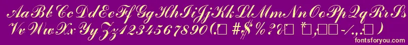 AdherebRegular Font – Yellow Fonts on Purple Background