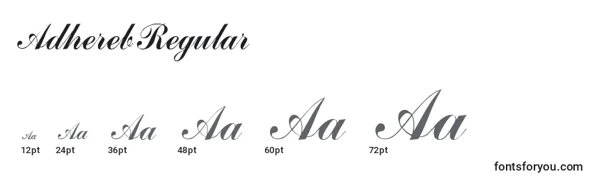 AdherebRegular Font Sizes
