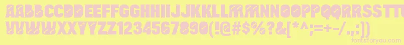 BulltoadboneRegular Font – Pink Fonts on Yellow Background