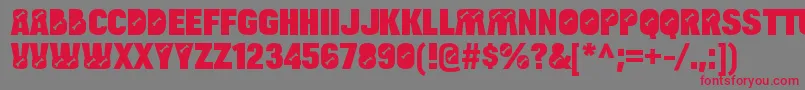 BulltoadboneRegular Font – Red Fonts on Gray Background