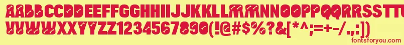 BulltoadboneRegular Font – Red Fonts on Yellow Background