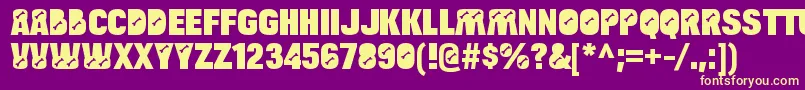 BulltoadboneRegular Font – Yellow Fonts on Purple Background