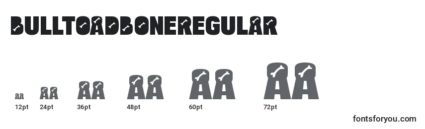 BulltoadboneRegular Font Sizes