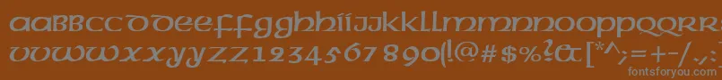 フォントAmericanuncd – 茶色の背景に灰色の文字