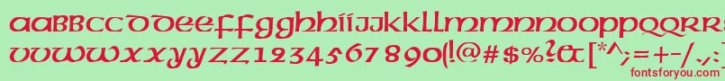 Шрифт Americanuncd – красные шрифты на зелёном фоне