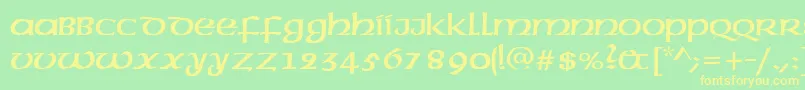 Americanuncd Font – Yellow Fonts on Green Background