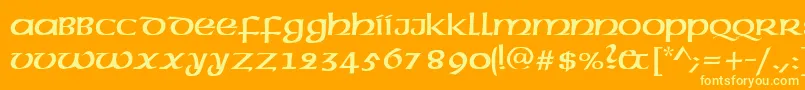 More about Americanuncd Font Americanuncd Font – Yellow Fonts on Orange Background