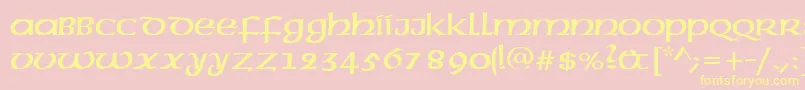 Americanuncd Font – Yellow Fonts on Pink Background