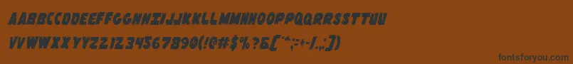 Flyingleatherv2cond Font – Black Fonts on Brown Background