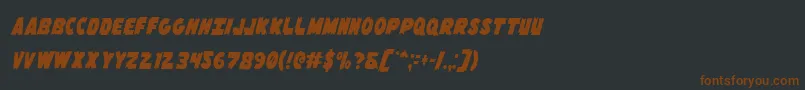 Flyingleatherv2cond Font – Brown Fonts on Black Background