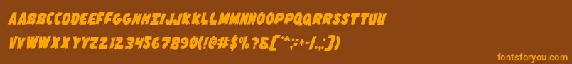 Flyingleatherv2cond Font – Orange Fonts on Brown Background