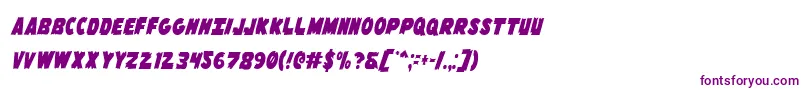 Flyingleatherv2cond Font – Purple Fonts on White Background