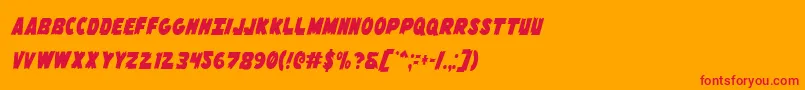 Flyingleatherv2cond Font – Red Fonts on Orange Background