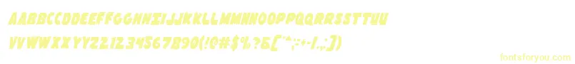 Flyingleatherv2cond Font – Yellow Fonts on White Background