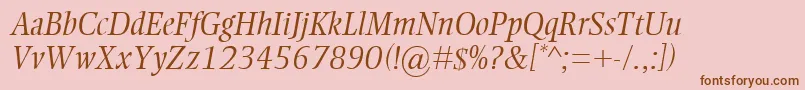 EllingtonMtLightItalic Font – Brown Fonts on Pink Background