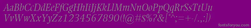 EllingtonMtLightItalic Font – Gray Fonts on Purple Background