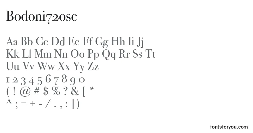 Czcionka Bodoni72osc – alfabet, cyfry, specjalne znaki