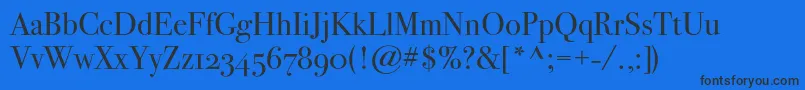 Bodoni72osc Font – Black Fonts on Blue Background