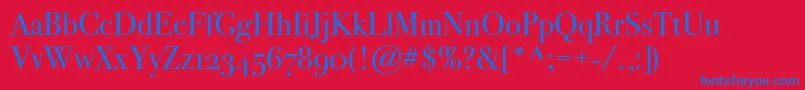 フォントBodoni72osc – 赤い背景に青い文字