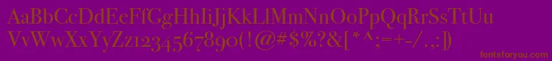 Weitere Informationen zur Bodoni72osc-Schriftart Bodoni72osc-Schriftart – Braune Schriften auf violettem Hintergrund