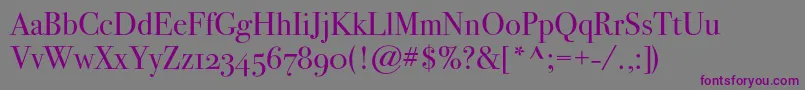 Bodoni72osc Font – Purple Fonts on Gray Background