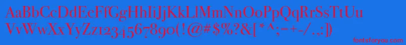 Bodoni72osc Font – Red Fonts on Blue Background