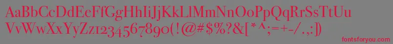 Bodoni72osc Font – Red Fonts on Gray Background