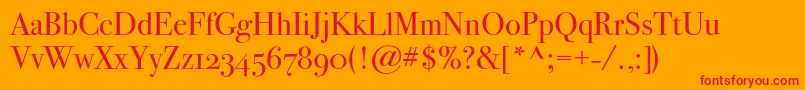 Bodoni72osc Font – Red Fonts on Orange Background