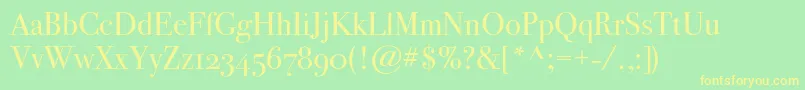 Bodoni72osc Font – Yellow Fonts on Green Background