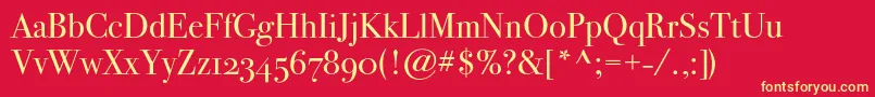 Bodoni72osc Font – Yellow Fonts on Red Background