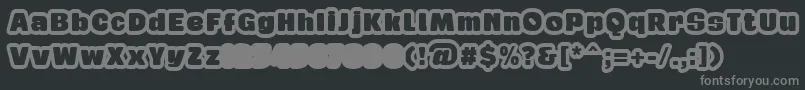 GabanOutlineRegularFfp-fontti – harmaat kirjasimet mustalla taustalla