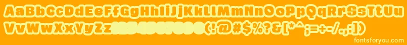 GabanOutlineRegularFfp-Schriftart – Gelbe Schriften auf orangefarbenem Hintergrund