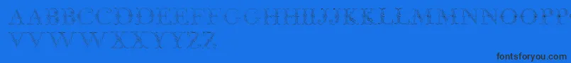 JaggardTwo-Schriftart – Schwarze Schriften auf blauem Hintergrund