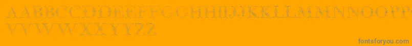 JaggardTwo-Schriftart – Graue Schriften auf orangefarbenem Hintergrund