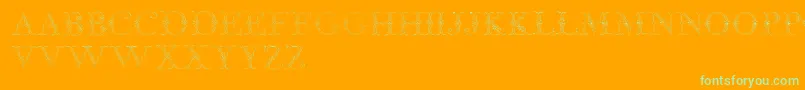 JaggardTwo Font – Green Fonts on Orange Background
