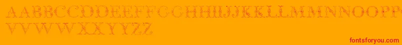 Weitere Informationen zur JaggardTwo-Schriftart JaggardTwo-Schriftart – Rote Schriften auf orangefarbenem Hintergrund