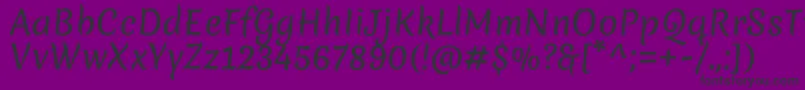 Weitere Informationen zur MeriendaRegular-Schriftart MeriendaRegular-Schriftart – Schwarze Schriften auf violettem Hintergrund