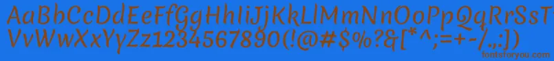 Подробнее о шрифте MeriendaRegular Шрифт MeriendaRegular – коричневые шрифты на синем фоне